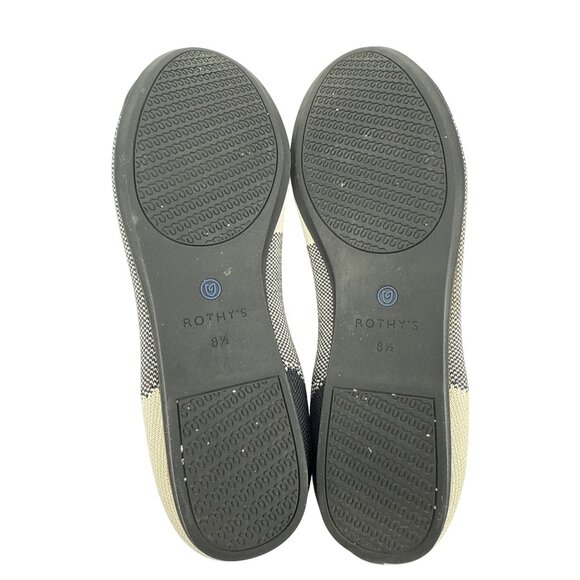 Rothys Womens Flats Size 8.5 Eco-Friendly Knit Black & Cream Made In China - Picture 7 of 8